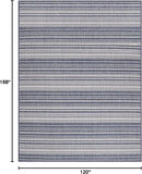 Stripe Outdoor Rug 10x14 Washable Outside Carpet for Indoor Patio Porch Waterproof Easy Cleaning Non Shedding Area Rugs Blue 10 x 14 by CozyNest Decor