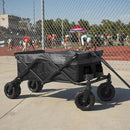 Creative Outdoor Push Pull Hauler Wagon for Kids, 200lbs Weight Capacity, All-Terrain Collapsible and Portable Folding Cart, Beach, Park, Garden, Camping & Tailgate by GreenHaven Gardens