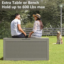 NUNU LAB 102 Gallon Large Waterproof Resin Deck Box, Lockable Outdoor Storage Box with Gas Lift, Patio Cushions, Garden Tools, Pool Supplies, Indoor Outdoor Storage Container, Grey by GreenHaven Gardens