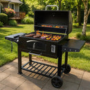 Grill Boss Charcoal Grill with Large 32-Inch Cooking Area - Includes Warming Rack, Side Shelves, Bottom Storage and Wheels for Outdoor BBQ, Tailgating, Camping & Backyard Grilling by GreenHaven Gardens