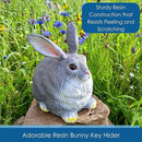 Stocky Bunny Garden Statue - Outdoor Key Hider for Garden, Porch or Patio - Magnetic Cover Key Hider by GreenHaven Gardens