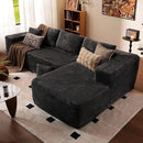 ovios 104" Cloud Sectional Couch with L-Shape Chaise,Modern Modular Sofa with Deep Seat, Upholstered Couches for Living Room Bedroom,No Assembly Required, Grey (Plush Corduroy Fabric) by CozyNest Decor