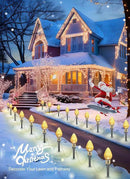 Brightown 2 Pack Strawberry C9 Christmas Pathway Lights Outdoor - Total 34.8 Feet 20 LED Christmas Walkway Lights, Christmas Lights Outdoor Decorations for Yard Lawn Holiday Outside, Warm White by GreenHaven Gardens