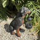 Garden Dog Statues Outdoor Decor, 10.6" Solar Light Dog Statue with Lantern, Puppy Solar Dog Figurine Sculpture for Outdoor Gardens Patio, Lawn, Yard, Housewarming Ornament Gift by GreenHaven Gardens