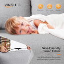 VINGLI 47" Small Couch, Linen Loveseat Sofa Light Grey Mini Couch Mid Century Modern Decor Love Seat for Small Spaces Living Room, Bedroom, Play Room by CozyNest Decor