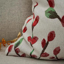 YOUR SMILE Christmas Red Classical Embroidery Jacquard Teal Leaf Pattern Square Decorative Throw Pillow Case Cushion Cover 18 x 18 inch by CozyNest Decor