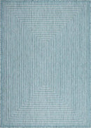 Adiva Rugs Outdoor Indoor Area Rug, Weather Resistant, Easy to Clean, Stain Resistant Floor Mat for Dining Room, Backyard, Deck, Patio (Aqua Weiss, 10' x 14') by CozyNest Decor