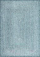Adiva Rugs Outdoor Indoor Area Rug, Weather Resistant, Easy to Clean, Stain Resistant Floor Mat for Dining Room, Backyard, Deck, Patio (Aqua Weiss, 2'6" x 7') by CozyNest Decor