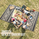 OLANLY Outdoor Rug Waterproof 4x6 ft, Reversible Outdoor Plastic Straw Rug, Boho Patio Rug, Indoor Outdoor Carpet, RV Mat Outside for Patio, Camp, Picnic, Balcony, Deck, Backyard, Black & Beige