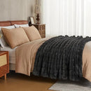 JELLYMONI Faux Fur Throw Blanket, Dark Grey Cozy Plush Bubble Bed Blanket, Thick and Warm, Twin (60" x 80") by CozyNest Decor
