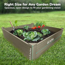 Raised Garden Bed - 4x4 ft Planter Box - Weathered Wood HDPE - No Tools Needed - DIY Kit for Urban Gardening, Flowers, Herbs & Vegetables - Made in The USA by GreenHaven Gardens