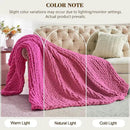 Carriediosa Chunky Knit Throw Blanket 50" X 60", 100% Hand Made Large Chenille Loop Yarn Soft Fluffy Throws for Couch Sofa Bed, Big Crochet Cozy Heavy Thick Cable Woven Blankets, Hot Pink by CozyNest Decor