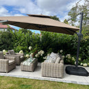 PURPLE LEAF 12FT Cantilever Outdoor Umbrellas Large Patio Umbrella Hanging Double Top Square Offset Umbrella with 360°Rotation Tilting Umbrella Outdoor Patio, Taupe by GreenHaven Gardens