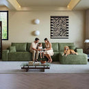 136" Sectional Couches for Living Room Modern Modular Sofa with L-Shape Couchs Upholstered Boneless Couch Deep Seat Sectional Couch with Chaise (Green, Right Facing Chaise+3Seaters) by CozyNest Decor