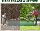 9-in-1 Galvanized Steel Raised Garden Bed // 8×2×1.5 ft Modular Planter for Gardening, Vegetables, Flowers // 18" Tall Metal Raised Garden Beds Outdoor (Light Green) // Patented Design Planter Box by GreenHaven Gardens
