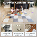 MioTetto Foam Floor Tiles for Kids - Non-Toxic Comfortable Baby Play Mat and Interlocking Foam Tiles, Fits with 74x74 Playpen Mat for Crawling & Development, Soft Play Mat for Babies 6-12 Months by TinyTreasures Baby Boutique