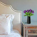 Mandy's Artificial Tulips 20 Stems Dark Purple PU Faux Flowers for Wedding Home Decor 13.5 Inch by CozyNest Decor