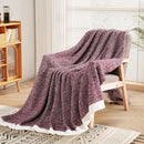 NEXHOME PRO Soft Throw Blankets for Couch, Reversible Warm Blankets Cozy Knit Blanket for Women, Fuzzy Plush Lightweight Throws for Sofa, Bed, Picnic, Wine 50 x 60 inches by TinyTreasures Baby Boutique