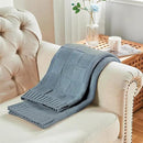 CozeCube Check Knit Throw Blanket, Dusty Blue Checkered Throw for Couch, Decorative Christmas Soft Cozy Warm Knitted Blanket for Bed Sofa Living Room, 50"X60" by CozyNest Decor