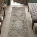 jinchan Vintage Floral Runner Rug 2x5 - Machine Washable Distressed Design Non-Slip Low-Pile Soft Thin Carpet for Hallway Kitchen Farmhouse Bedroom Entryway Laundry Room (2x5ft,Brown) by TinyTreasures Baby Boutique