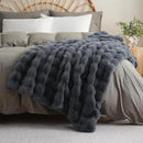 BENVWE Faux Fur Throw Blanket for Couch – Cozy Fuzzy Soft Plush Fluffy Thick Luxury Minky Bubble Blanket for Living Room Home Decor – Fathers Day Birthday Gifts for Women and Men, Grey, 51" x 63" by CozyNest Decor