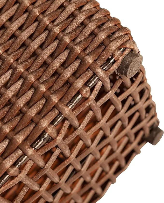 Patio Sense 62501 Alto Wicker All-Weather Planter Set with Liners Tall Plant Decor Box for Outdoors Patio Herb Garden Furnishings - Mocha - Pack of 2, photo 6 of 7