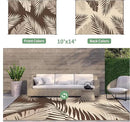 GENIMO Outdoor Rug 10' x 14' Waterproof for Patios Clearance, Reversible Outdoor Plastic Straw Camping Rug Carpet, Large Area Rugs Mats for RV, Camper, Deck, Balcony, Porch, Beach, Coffee&Beige by CozyNest Decor