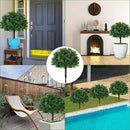 Artificial Boxwood Topiary Ball Trees, Set of 2 Artificial Boxwood Ball Bush Artificial Shrub Bushes UV Resistance Rated with Spike Fake Outdoor Plant for Front Door Decor, Home Decor, Garden by GreenHaven Gardens