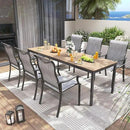 UDPATIO Patio Dining Chairs Set of 6, High Back Wide Seat Outdoor Furniture Chairs with All Weather Breathable Textilene, for Lawn Garden Backyard Deck, Grey White by GreenHaven Gardens