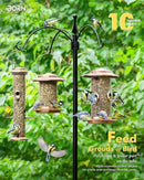 iBorn Metal Bird Feeder for Outside Hanging,Wild Bird Feeders for Cardinal,18cm Large Roof&Tray Brushed Copper 10 Port(Seed is not Included) by CozyNest Decor