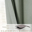 Fog Green Pinch Pleat 100% Blackout Drapes Linen Blend, Room Divider, Room Darkening, Energy Saving, Furniture Protecting, Light Blocking Extra Wide Privacy Curtains, 200Wx108L, 1 PC by CozyNest Decor