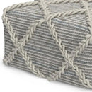SIMPLIHOME Cowan Contemporary Square Pouf in Grey, Natural Handloom Woven for the Living Room, Bedroom and Kids Room by CozyNest Decor