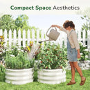 GreatBuddy 2x2x1 ft Round Galvanized Raised Garden Bed, Easy-Assembly Raised Bed with Anti-Cut Gloves & Tools, Rust-Proof Garden Bed for Outdoor, Vegetables, Herbs, Small Trees, White by GreenHaven Gardens