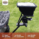 Field Tuff 12V 80 Pound Capacity Grass Seed Fertilizer Spreader with Hitch Mount Receiver and Rain Protector for ATV, UTV, or Utility Tractor by GreenHaven Gardens