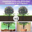 28" Artificial Boxwood Topiary Ball with Lavender, UV Resistant Topiary Tree Faux Boxwood Ball Shaped Porch Bushes with Ground Spike Artificial Bushes for Outdoors Front Door Decor Home Garden by GreenHaven Gardens