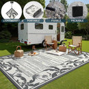 COCOER Outdoor-Rug 9x12 ft Waterproof Outdoor Plastic Straw Rug Reversible RV Indoor Outdoor Carpet Quick Dry Patio Rug Camping Mat for Balcony Backyard Picnic Beach-Grey&Beige by CozyNest Decor