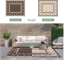 GENIMO Outdoor Rug 8' x 10' Patio Waterproof, Foldable Reversible Plastic Straw Area Rugs Mat for Camper Decor, Outside Carpet for Rv, Deck, Porch, Picnic, Beach, Balcony, Coffee & Beige by GreenHaven Gardens