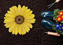 NAT & Jules Gerbera Daisy Flower Shaped Dimensional Indoor Outdoor 12 inch Cast Resin Decorative Garden Stepping Stone, Patio, Walkway Sculpture Yard Art, Yellow by CozyNest Decor