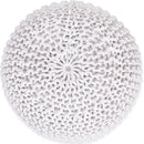 BIRDROCK HOME Round Pouf Ottoman | Cotton Braided Foot Stool with Bean Bag Filling | Boho Foot Rest for Living Room & Bedroom | Compact & Comfortable Seating, Lightweight & Soft | Ivory by CozyNest Decor