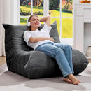 Bean Bag Chairs for Adults Giant Bean Bag Chair Memory Foam BeanBag Chair Big Bean Bag Sofa with Filler Faux Fur Fireside Beanbags Lazy Sofa for Living Room Bedroom Dorm Office (Grey Corduroy) by CozyNest Decor