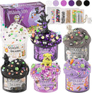 LAWOHO 6 Packs Purple Black Slime Kit - Cloud, Butter & Clear Slime, Slime for Kids with Spooky Slimes Add-ins, Slime Kit for Boys & Girls Birthday Halloween Party Favors Christmas Easter Gifts by TinyTreasures Baby Boutique