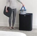 Joseph Joseph Tota 90 liter/23.8 gallon Laundry Hamper Separation Basket with lid, 2 Removable Washing Bags with Handles - Black by CozyNest Decor