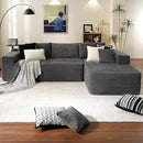 ovios 104" Cloud Sectional Couch with L-Shape Chaise,Modern Modular Sofa with Deep Seat, Upholstered Couches for Living Room Bedroom,No Assembly Required, Grey (Corduroy Fabric) by CozyNest Decor
