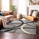 Rugshop Modern Wavy Circles Design Square Area Rug 6'6" x 6'6" Gray by TinyTreasures Baby Boutique