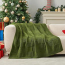 Amélie Home Chenille Knit Throw Blanket for Couch, Checkered Texture Decorative Soft Blanket for Sofa, Bed & Living Room, 50"x60", Olive Green by CozyNest Decor