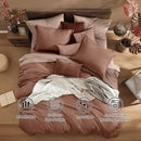 Monbix King Size Comforter Set, Terracotta King Size Bed Set Reversible, King Comforter Set 7 Pieces, Cationic Dyeing Bed in a Bag with Comforter, Sheets, Pillowcases & Shams by CozyNest Decor