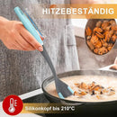 6-Piece Silicone Kitchen Utensil Set with Rotating Stand, Non-Stick, Heat-Resistant (400°F), Nylon Handle, Cooking Spatula Set for Baking & Cooking, Light Blue by CozyNest Decor