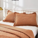 MarCielo 3-Piece 100% Cotton Oversized Bedspread Lightweight Quilt Coverlet Embroidery Farmhouse Bedding Set T0 (Royal Orange, Oversized Queen (100"x106")) by CozyNest Decor