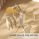 Tripod Clothes Drying Rack, Garment Rack Portable and Foldable Space Saving Laundry Drying Rack - Dryer Rack Clothing Floor Folding Balcony Bedroom Household (Beige(Wood), 12 rods) by CozyNest Decor