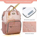 Diaper Bag Backpack, Diaper Bags for Baby Girls Boys, Baby Bags for Moms Dads, Nappy Changing Bag with Insulated Pockets,Multi-functional Waterproof Backpack with Stroller straps -Pink light pink by TinyTreasures Baby Boutique